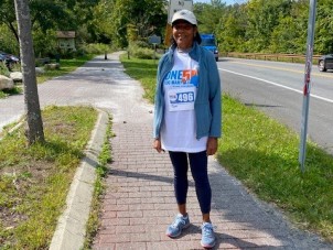 Rhonda at start line 5k charity run 9 18 2020